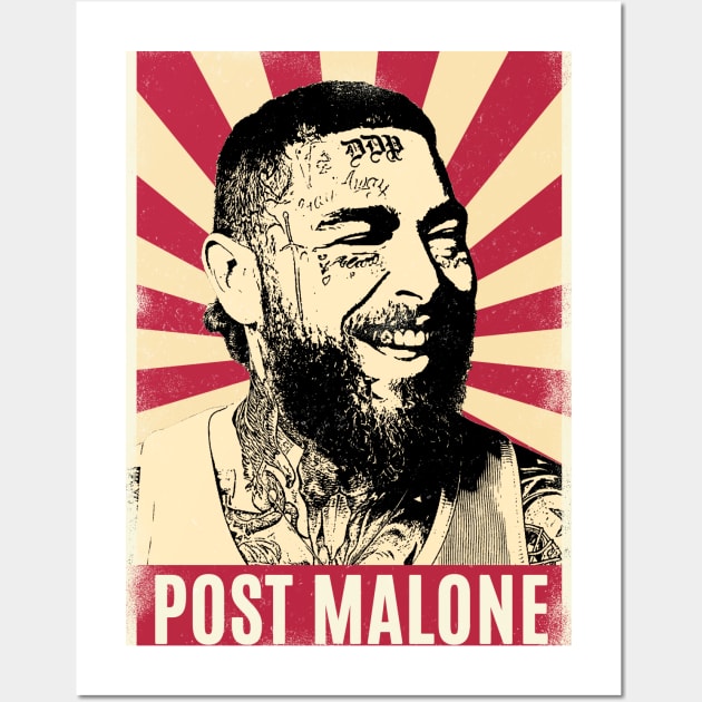 Retro Vintage Rapper Malone Tatto Wall Art by Play And Create